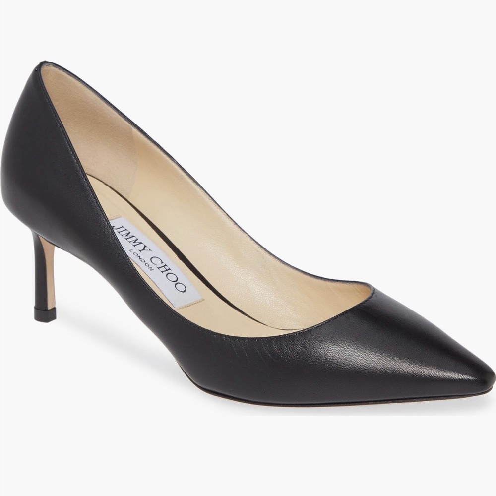 Jimmy Choo Romy 60mm Black Leather Pumps Size 40